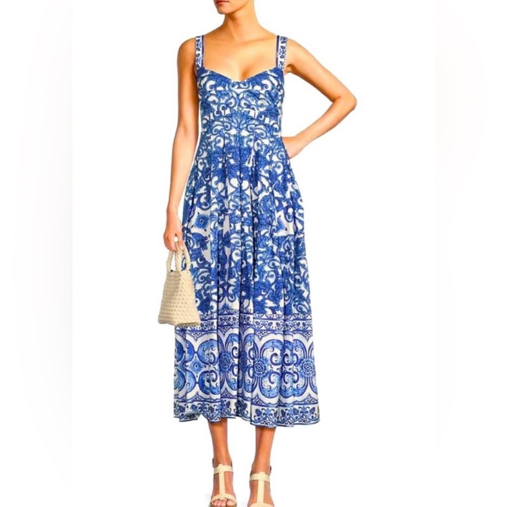 Blue Patterned Women's Dress very DG LIKE SIZE 6 NWT orig $250